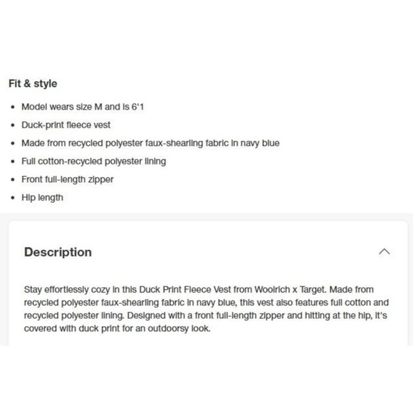 Woolrich x Target Duck Design Vest - Large - Picture 7 of 10